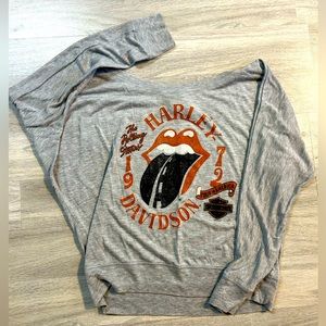 Harley Davidson / Rolling Stones batwing style loose fitting shirt